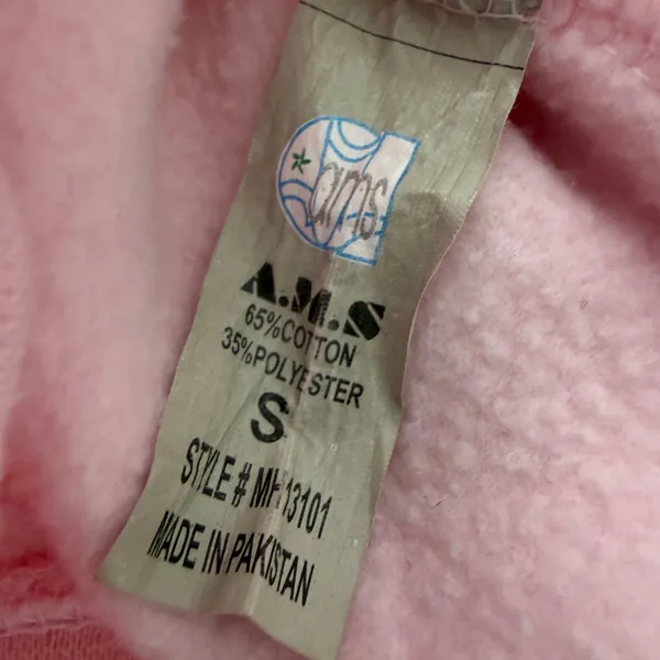 Y2K Baby Pink Monogram Hoodie 💕 Coquette Streetwear Pullover Size Small - Image 5