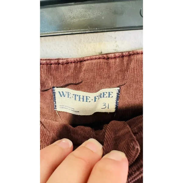 FREE PEOPLE We the Free Brown Jadye Corduroy High Rise Flare Pants sz 31 - Image 9