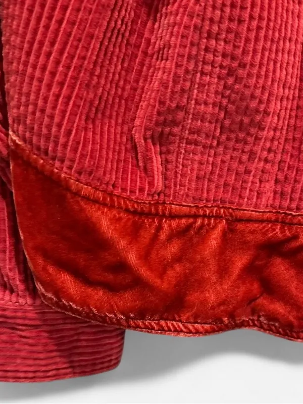 J.Jill Red Corduroy Trucker Jacket Velvet Trim Y2K Boho Small - Image 6