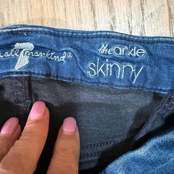 7 For All Mankind Dark Blue Skinny Jeans - Image 2