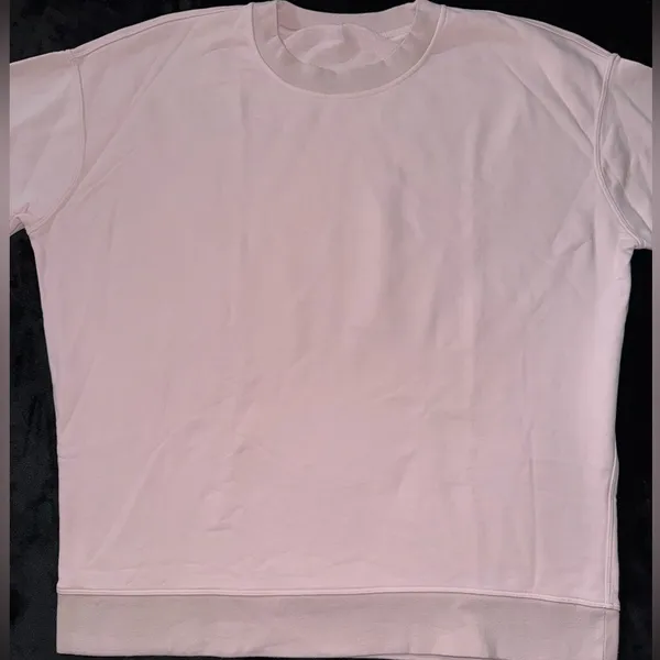 Lululemon Perfectly Oversized Cropped Crew Softstreme Pink Peony‎ Size 14 - Image 2