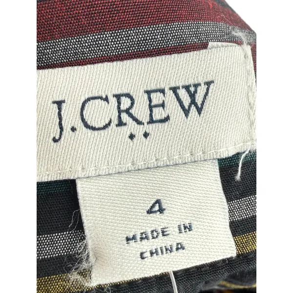 NWT J.Crew Womens Big Bow Ruffle Hem Midi Skirt Black Red Plaid Size 4 Holiday - Image 2