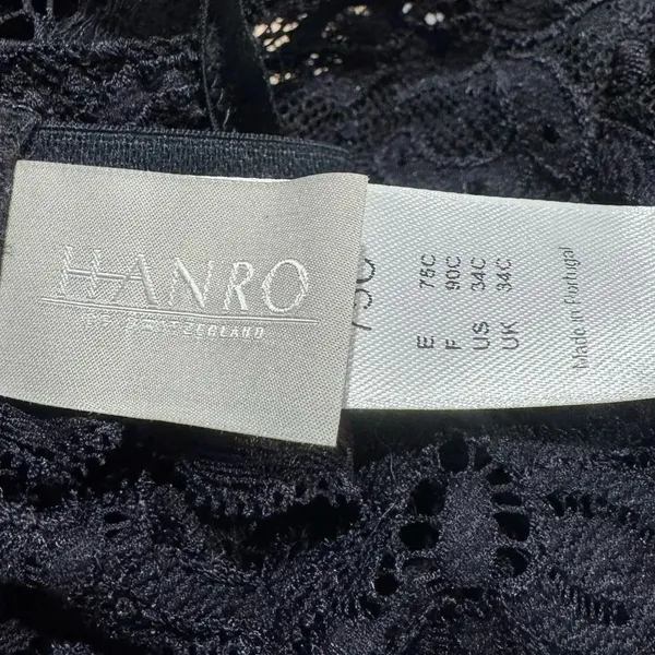 Hanro of Switzerland Luxury Moments Black Lace Bra Women’s 34C - Image 4