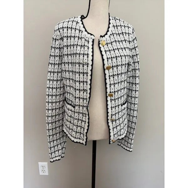 Nic+Zoe tweed sweater jacket size small - Image 4