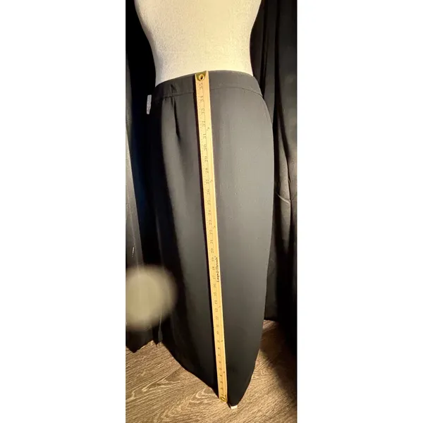 Worthington Black Maxi Pencil Skirt Size 16 Lined Back Vent Professional Classic - Image 4