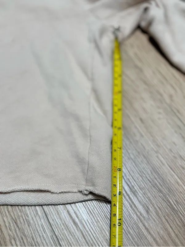 Aerie Sweat Shorts Women's S Cream Raw Hem High Waist Pull On French Terry - Image 4