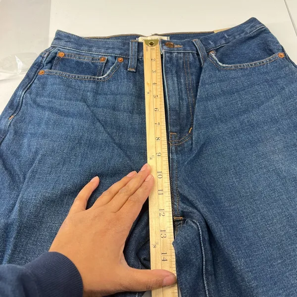 Madewell Baggy Straight Jeans Womens 28 Blue Denim Cotton Stretch High‎ Rise - Image 9