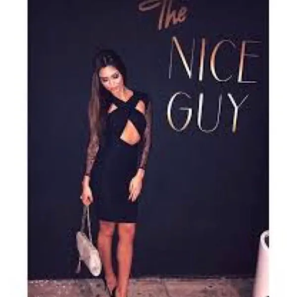 House Of CB NWT Emira black lace peekaboo mini dress. Size Medium. - Image 4