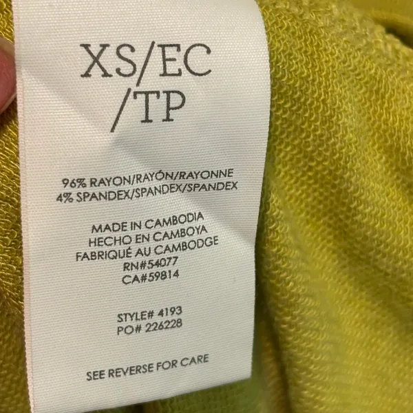 CAbi Chartreuse Ease Turtleneck Style #4193 - size XS - Image 5