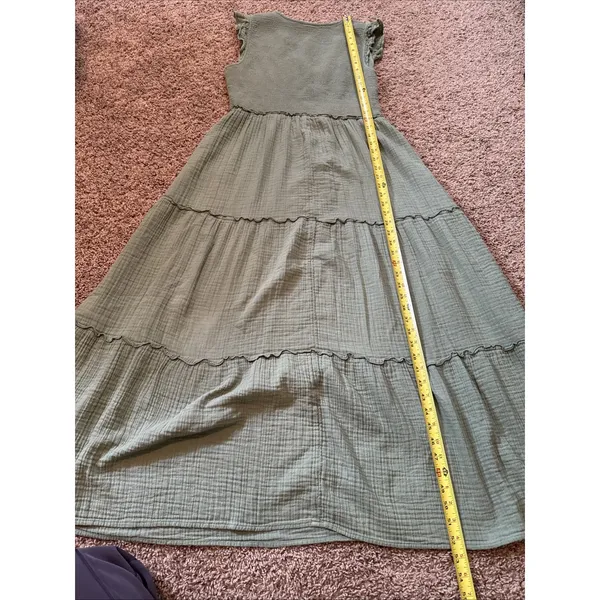 Old Navy Fit & Flare Maxi Dress, Cap Sleeves, Tiered, Smocked Top Large Tall - Image 5