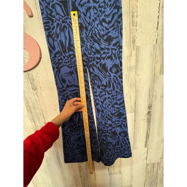 Urban Outfitters Bryn Pull On Flare Pants Blue And Black Swirl Print size XS - Image 7