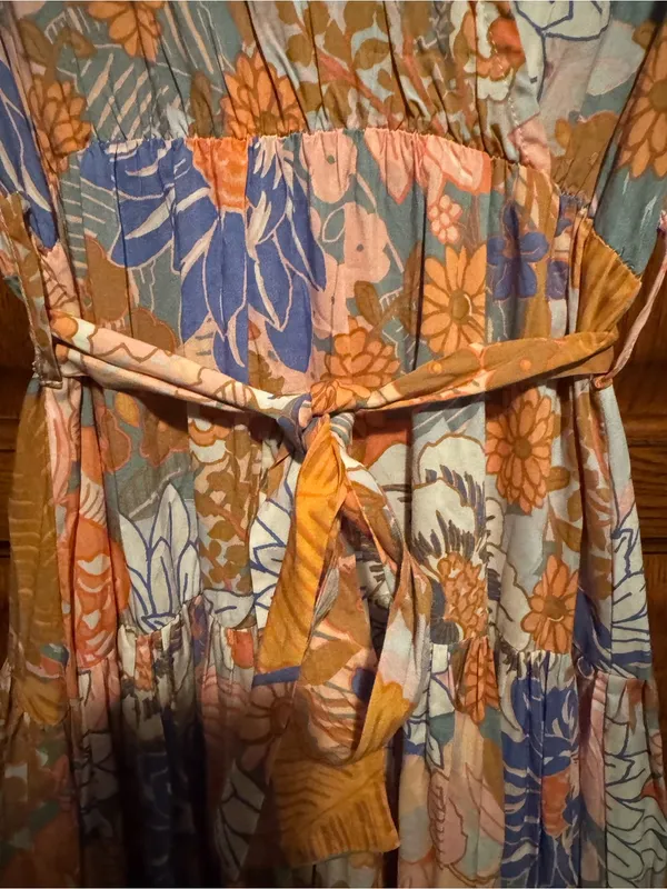 Petal & Pup Boho Floral Tiered Maxi Dress XS EUC - Image 4