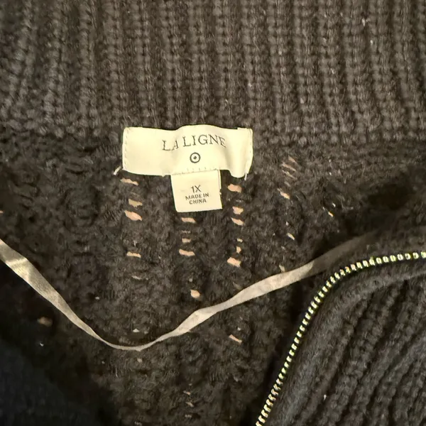La Ligne Black Textured Knit Sweater - Image 3