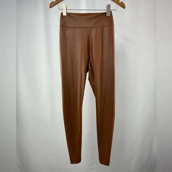 OFFLINE By Aerie Real Luxe Faux Leather Legging in Horizon Brown Size Medium - Image 6