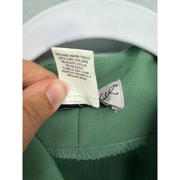 Alfred Dunner Adrian Delafield Womens Pant Set Sage Green Embroidered 2 Piece M - Image 12
