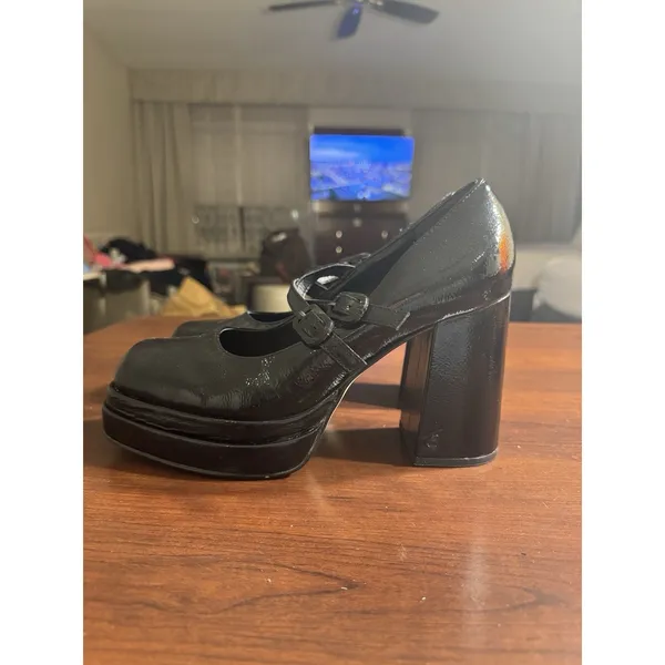 Sam Edelman Circus Pepper platform Heeled Patent Black Mary Jane pumps Size 9 - Image 2