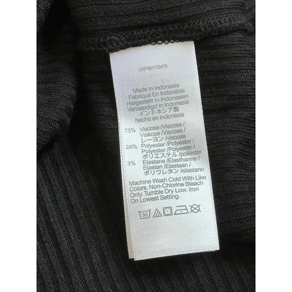 NWT MADEWELL Ribbed Crewneck Long-Sleeve TEE TOP Stretch Black Casual SIZE XL - Image 7
