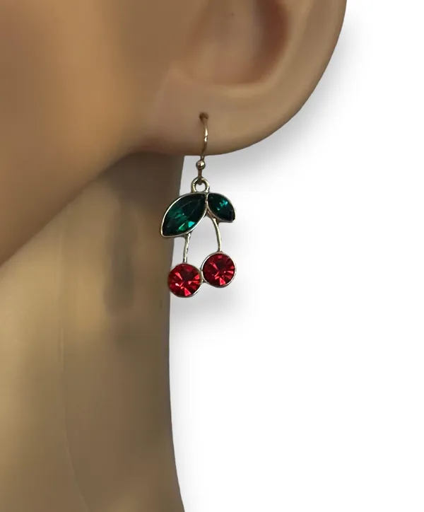 Cherries And Pineapples Drop Earrings Multiple - Image 2