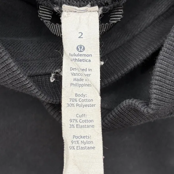 Lululemon Scuba Hoodie Women 2 Black Funnel Neck Pullover Fleece Pockets‎ - Image 6