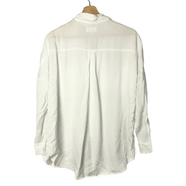 Lou & Grey White Lyocell Long Sleeve Button Down‎ XS - Image 3