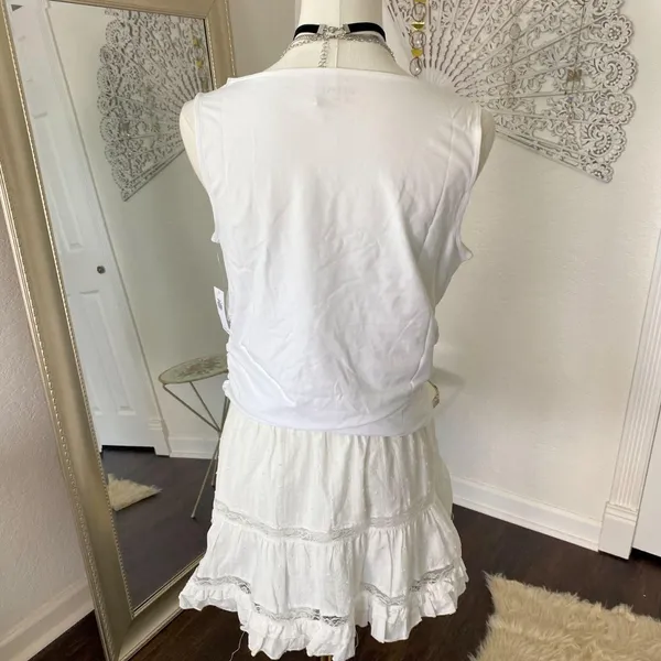 NWT White Old Navy Side Cinched Cowl Neck Tank Top L - Image 4