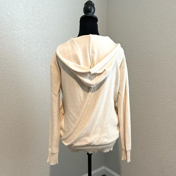 &merci Cream Hooded Sweater opens in back with side pockets - Image 4