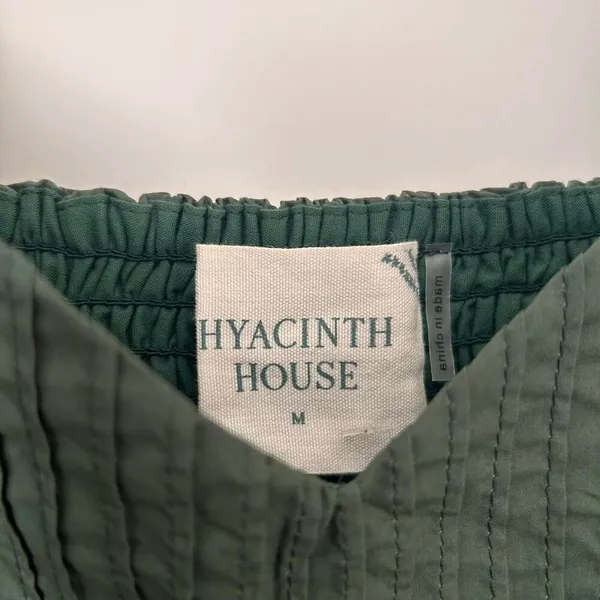 Hyacinth House Tuckernuck Sasha Mini Emerald Green Puff Sleeve Babydoll dress M - Image 7