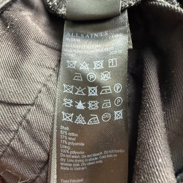 AllSaints Mara Puppytooth Trousers Grey Black Houndstooth Wool Blend Womens 8‎ - Image 7