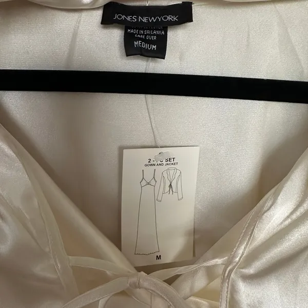 Jones New York Vintage Satin Ivory 2pc Slip Dress Set Size Medium NWT Bridal Boudoir - Image 9