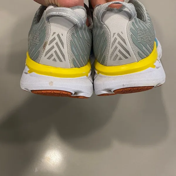 Hoka One One Women's Clifton 5 Grey and Yellow Running Shoes - 9 - Image 11