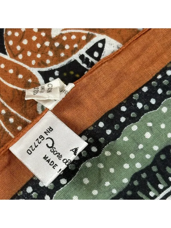 Vintage Accessory Street Oscar De La Renta Leaf Pattern Cotton Scarf - Image 9