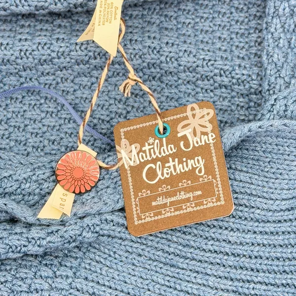 Matilda Jane Envision This Wrap cardigan‎ Blue Knit Asymmetrical Sweater large - Image 5