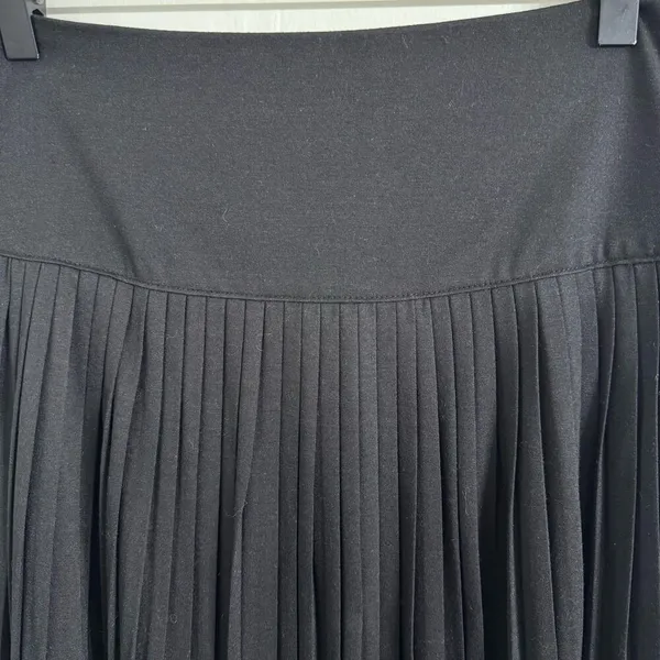 A New Day Black Pleated Midi A-Line Skirt Size 2 - Image 2