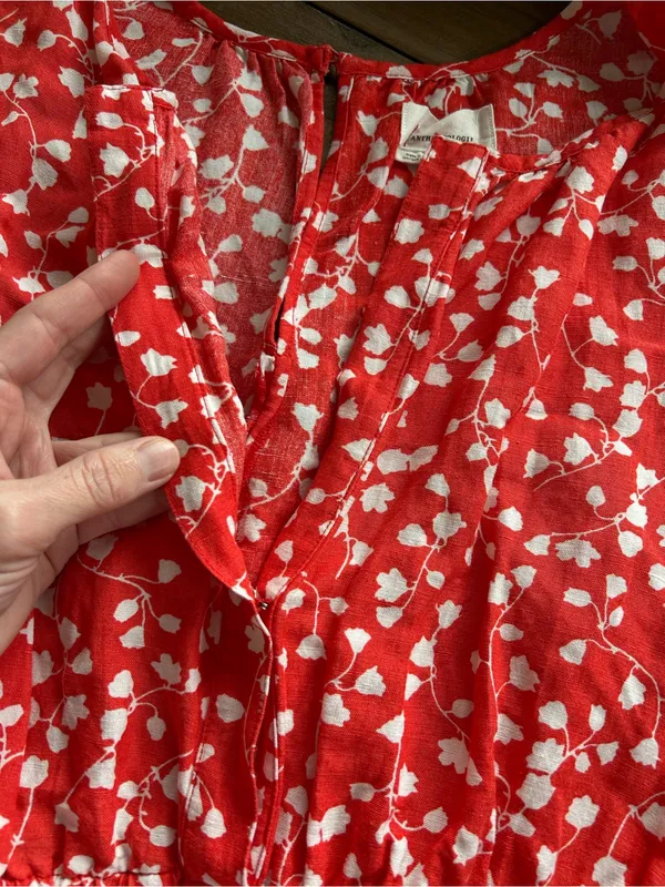 Anthropologie Somerset Linen Edition Red Romper L - Image 8