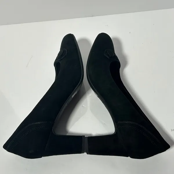 Clarks Artisan Tamryn Cider Black Suede Block Heel Pumps Womens 8.5‎ M - Image 9