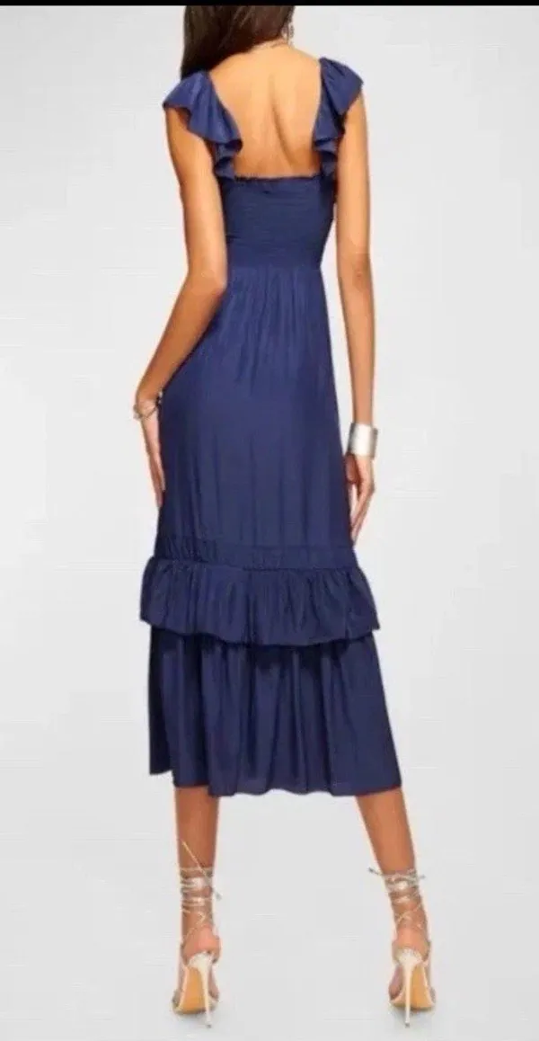 Ramy Brook Nelly Dress Midi MSRP $495 Size XXS Navy Blue Flowy Cocktail NWT - Image 12