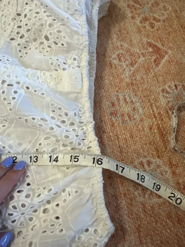 STILLWATER THE EYELET CROP FAVORITE SHIRT white lace cotton size S boho western - Image 6