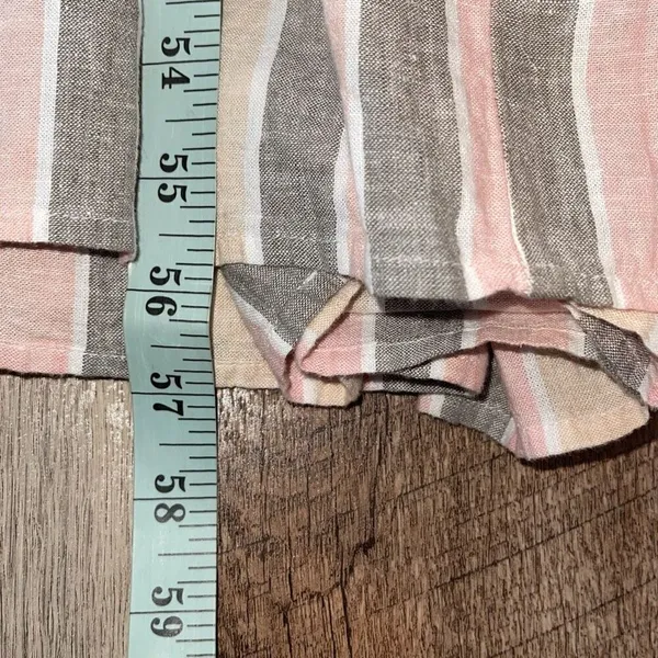 Caslon Womens Striped Square Neck Linen Blend‎ Maxi Dress Pink Cabana Medium NWT - Image 13