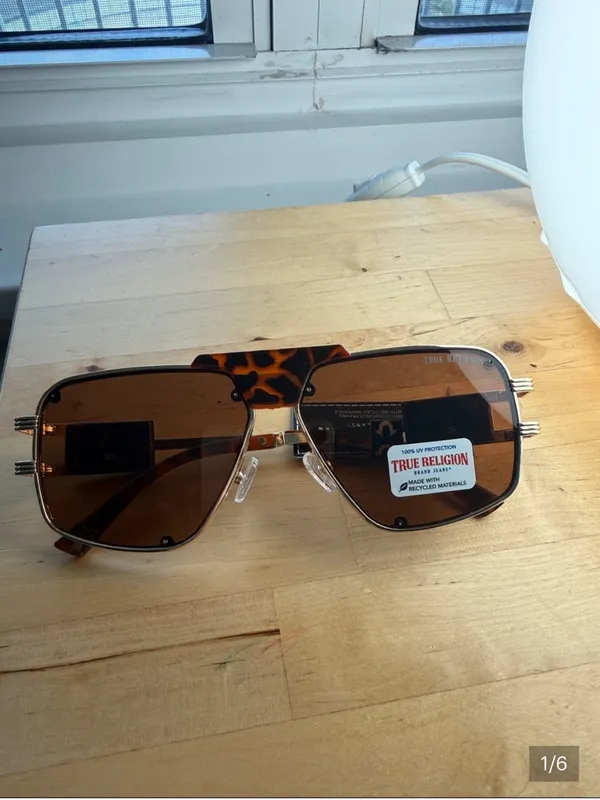 TRUE RELIGION tortoise shell acetate aviator Sunglasses - High Bridge UNISEX - Image 2