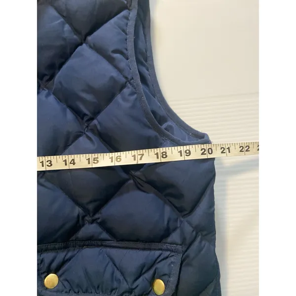 Woolrich Puffer Vest Women's L Blue Quilted‎ Duck Down Full Zip Winter Pockets - Image 8