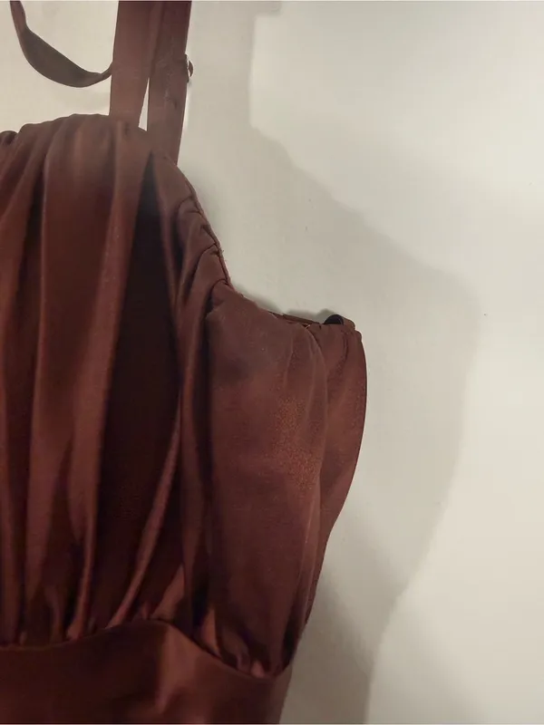 Revelry Brooke Terracotta Satin Maxi Dress Size 6 - Image 6