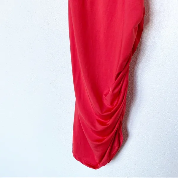 SHEIN Red Side Ruched Dress Size Medium - Image 5