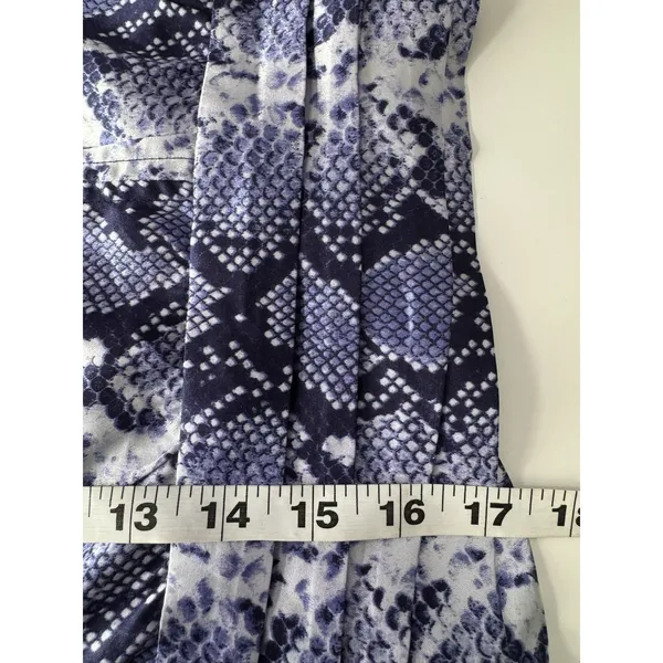 Topshop Python Snake Print Satin Crop Top Navy Mock Neck Long Sleeve Chic Blouse - Image 12