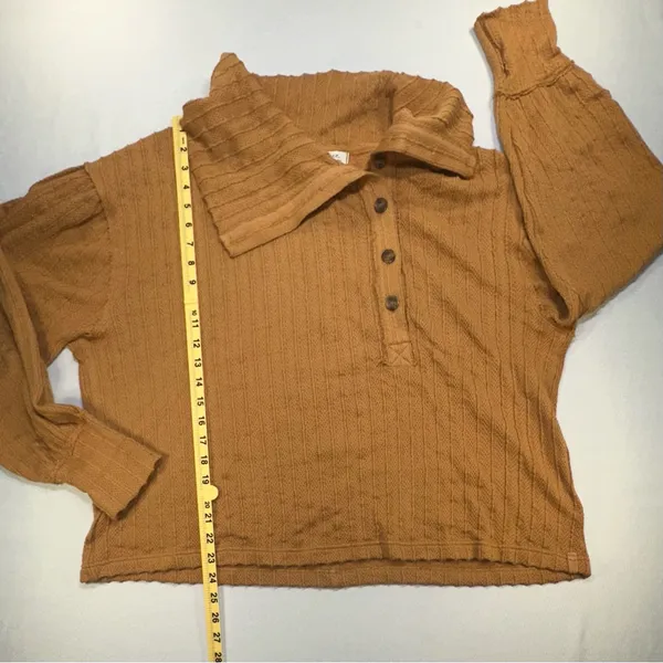 We The Free Now Drop Off Center Burnt Orange Copper Chunky Knit Sz Lg Oversized - Image 12