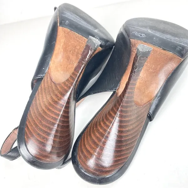 YVES SAINT LAURENT Black Leather Sling Back Heels - Size 36.5 - Image 11