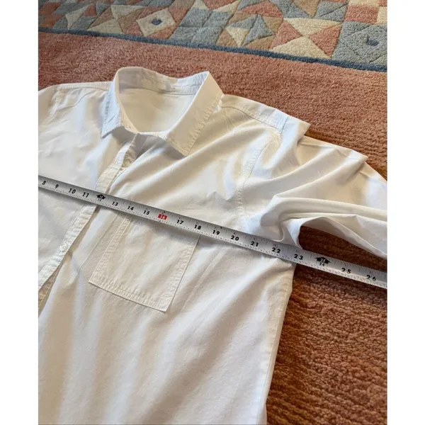 Maurices White Button Down Shirt Size L Long Sleeve Pocket - Image 3