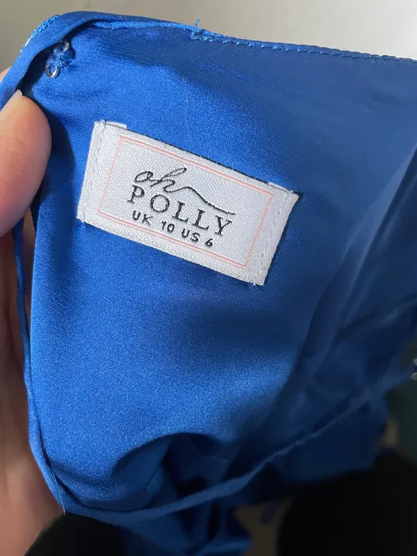 Oh Polly Blue Mini Dress Satin - Image 3