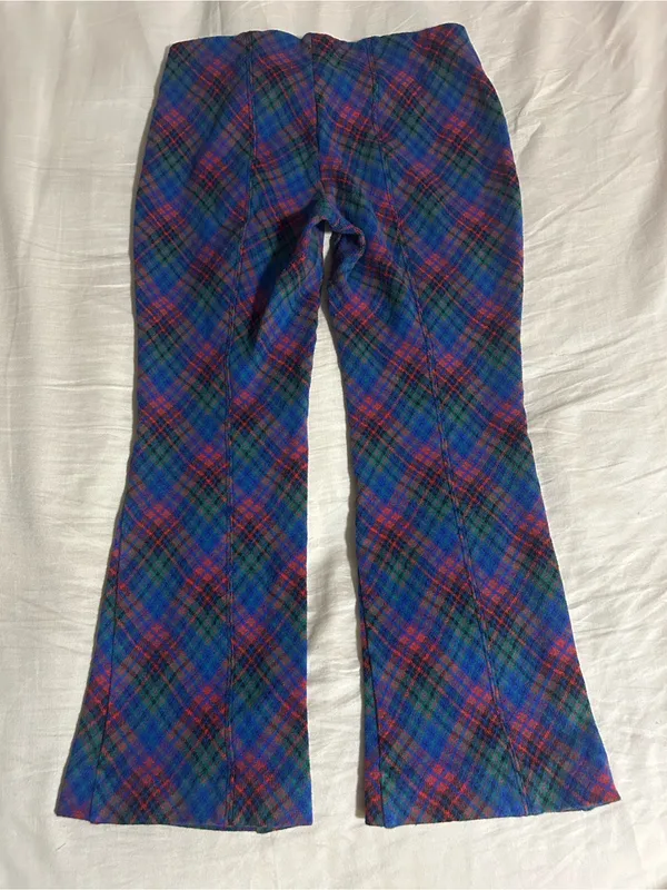Maeve The Margot Kick-Flare Cropped Plaid Pants Size XS - Image 3