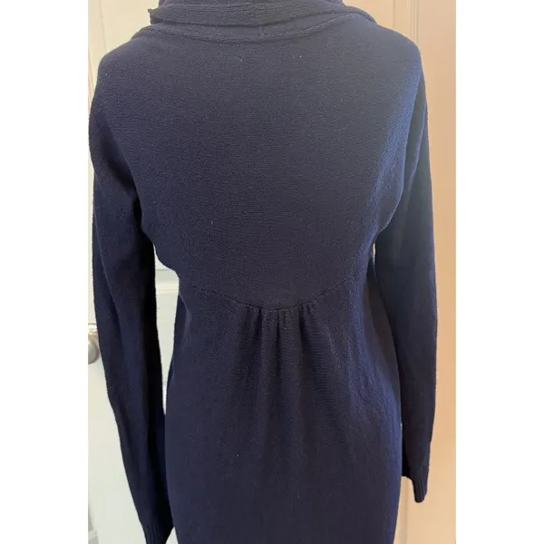 Lilly Pulitzer Cardigan Sz Small Navy Blue Shawl Collar Long Open‎ Front Casual - Image 4