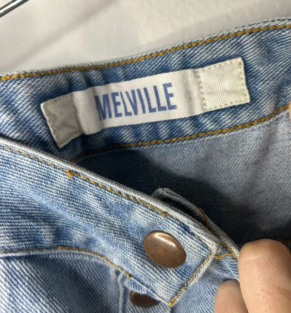 Jean Denim Mini Skirt Bruce Button Front Size 25 - Image 2
